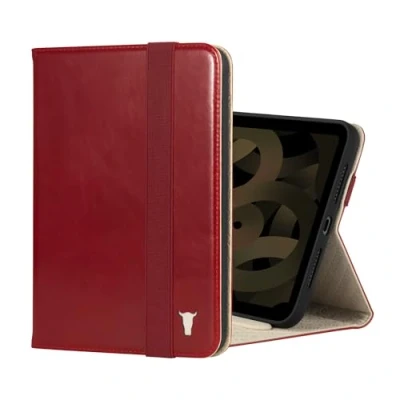 Afbeelding van TORRO Tablet Hoes Compatibel met iPad Mini 6e Gen Echt Kwaliteitsvol Lederen Cover [Verstelbare Stand functie] [Wake/Sleep Compatibel] 2021 (Rood)