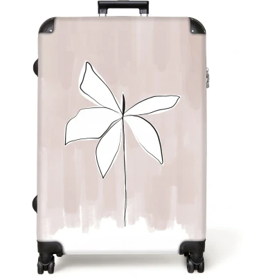 Afbeelding van NoBoringSuitcases.com® Koffer groot Reiskoffer lichtgewicht Kunst Abstract Roze Bloem Rolkoffer met 4 wielen Grote trolley XL 98 liter bagage