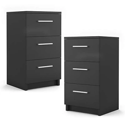Afbeelding van Vicco Boxspring nachtkastje, Zwart, 38 x 66 cm Set van 2