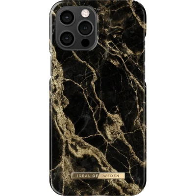 Afbeelding van Apple iPhone 12 Pro Max Hoesje Kunststof iDeal of Sweden Backcover/Hardcase Golden Smoke Marble Telefoonhoesje
