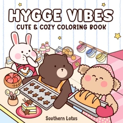 Afbeelding van Hygge Vibes Cute &amp; Cozy Coloring Book for Adults and Kids Kleurboek voor volwassenen en kinderen