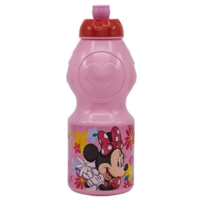 Afbeelding van Stor Minnie Mouse Kinderwaterfles van kunststof, lekvrij, 400 ml