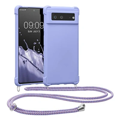 Afbeelding van kwmobile telefoonhoesjegeschikt voor Google Pixel 6 Hoesje van siliconen met telefoonkoord In lavendel