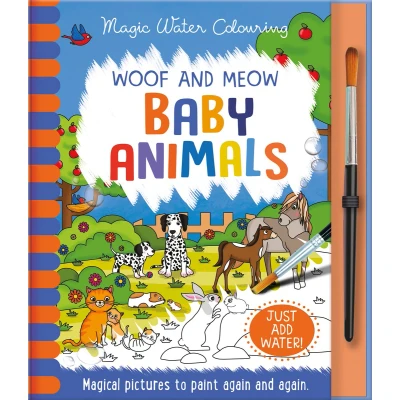 Afbeelding van Woof and Meow Baby Animals, Mess Free Activity Book (Magic Water Colouring)
