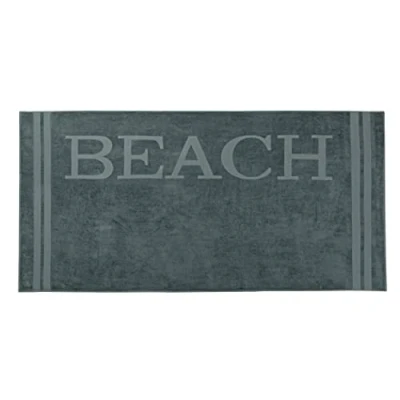 Afbeelding van ZOLLNER Strandhanddoek, behaaglijke en absorberende handdoek, 100 x 200 cm, wasbaar tot 60 C, katoen, met moderne letters randen, Oeko Tex® gecertificeerd
