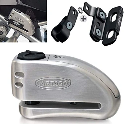 Afbeelding van Artago 32S1 Pack Remschijfslot met Alarm 120db Hoge Beveiliging + Houder voor BMW (R1250GS, R1200GS, F850GS, F800GS, F750GS, F700GS, G310GS, F900XR), SRA gehomologeerd