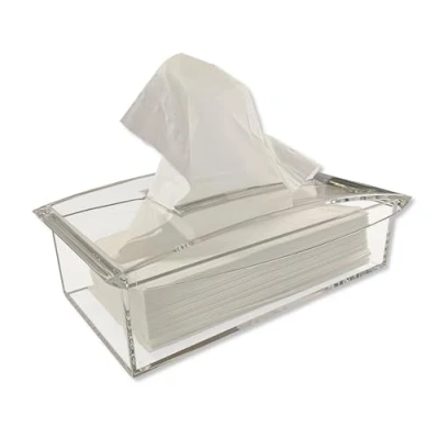 Afbeelding van OSCO Doorzichtige rechthoekige tissuedoos van acryl Weefselhouder Servetdispenser Weefsels niet inbegrepen H8 x B27,2 D13,3 cm