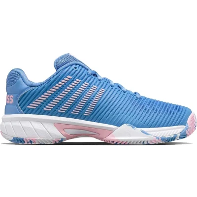 Afbeelding van Tennisschoen K Swiss Kids Hypercourt Express 2 HB Silver Lake Blue White Orchid Pink Schoenmaat 35 (UK 2.5)