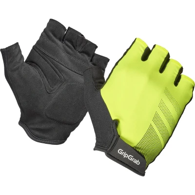 Afbeelding van GripGrab Ride RC Lite Korte Vinger Zomer Fietshandschoenen met Padding Geel Hi Vis Unisex Maat M