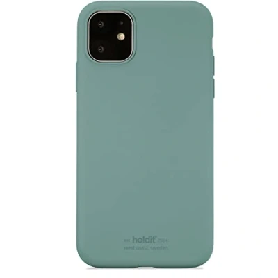 Afbeelding van Holdit Siliconen Hoesje iPhone 11 (6,1&quot;) 0,8mm Ultra thin Silicone Case Volledige Bescherming en voor de cameralenzen Gripvriendelijk oppervlak Moss Green