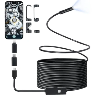 Afbeelding van Romon inspectiecamera, 8,2 mm, industriële endoscoop, 10800p HD, camera, waterdicht IP67, digitale inspectiecamera met 8 ledlampjes voor smartphone
