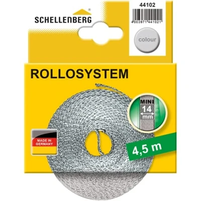 Afbeelding van Schellenberg 44102 rolluikband Mini, breedte 14 mm, 4,5m lengte, grijs