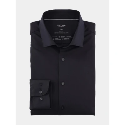 Afbeelding van OLYMP Overhemd Level 5 24/Seven Navy maat 37 Heren Overhemden Casual Effen met Body fit Pasvorm Polyester