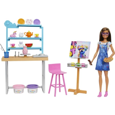 Afbeelding van Barbie Relax &amp; Create Kunststudio Speelfigurenset