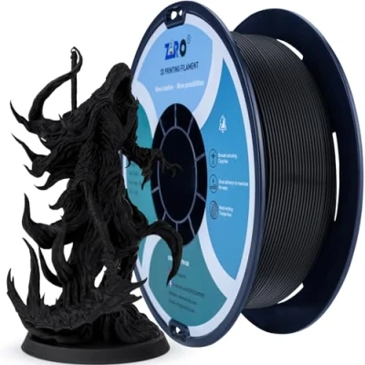 Afbeelding van ZIRO Matte PLA Filament 1.75mm, 1KG 3D Printer Filament, High Toughness PLA,Dimensional Accuracy +/ 0.03mm, Black