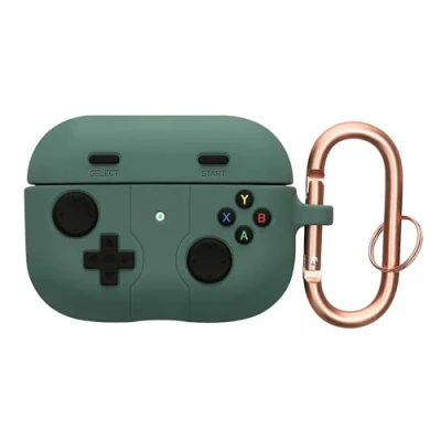 Afbeelding van kwmobile case compatibel met Apple Airpods Pro 2 Hoesje voor oordopjes in groen/zwart Gameconsole