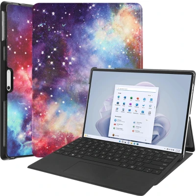 Afbeelding van Case2go Hoes geschikt voor Microsoft Surface Pro 10 13 inch Cover Book Case met Stand Functie Galaxy