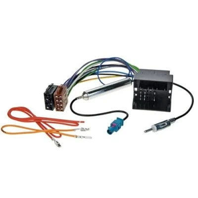 Afbeelding van Audioproject A413 autoradio adapterset Quadlock naar ISO + antenne adapter van Fakra DIN compatibel met Opel Agila Corsa Astra vanaf 2003 Phantom Feed adapterkabel plug