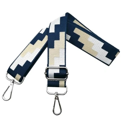 Afbeelding van Zadelriemen om te wisselen, verstelbare schouderriem voor tassen, tasriem, breedte 3,8 cm, met zilveren karabijnhaak dames, draagriem, schoudertas en handtassen, blauw, J3