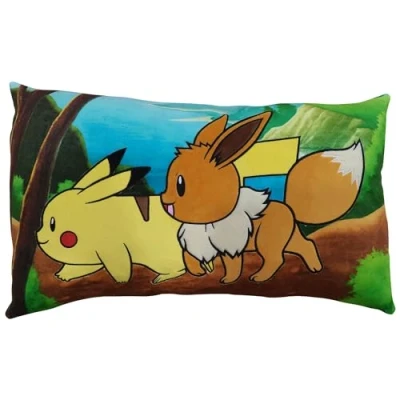 Afbeelding van Homadict Pokémon kussen Eevee en Pikachu BFF Decoratief accessoire Zacht pluizig Afmetingen 60 x 30 cm Officieel gelicentieerd product