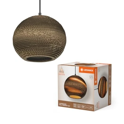 Afbeelding van LEDVANCE hanglamp Bal, Ø 26 cm, bruin, golfkarton, E27