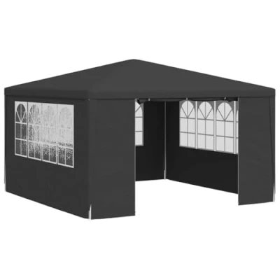 Afbeelding van vidaXL Partytent met Zijwanden Professioneel Feesttent Paviljoen Tuintent Zonwering Zonnescherm Zonneluifel Prieel Tuinprieel 90 g/m² 4x4 m Antraciet