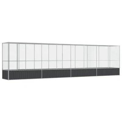 Afbeelding van vidaXL Volière met verlengstuk 834,5x107x212 m staal zilverkleurig