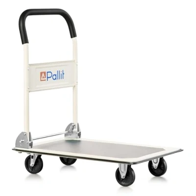 Afbeelding van Pallit Carry Transportwagen, inklapbaar, draagvermogen 150 kg, platformwagen met antislipcoating, transporthulp