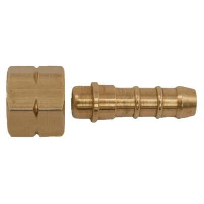 Afbeelding van Messing koppeling 1/4&quot; l bi. x 8mm slangpilaar