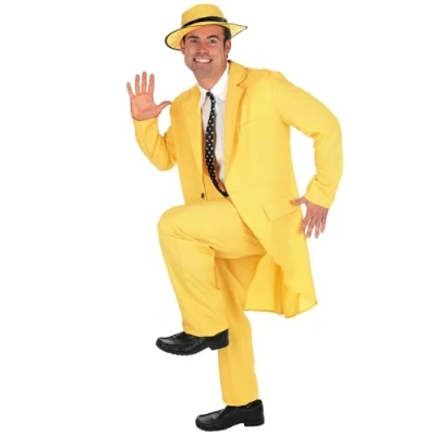 Afbeelding van Fun Shack FN2783M kostuum, Heren 90s Geel Masker Suit, Medium