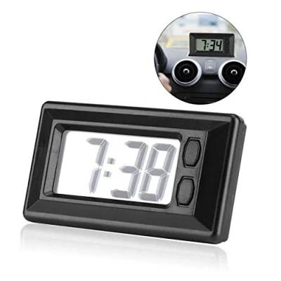Afbeelding van Digitale Klok, LCD Mini Auto Truck Dashboard Tijd Zelfklevende Beugel Voertuig Elektronische Klok met Datum Kalender Display