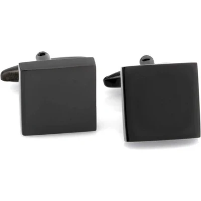 Afbeelding van Vierkante Manchetknopen Heren Zwart Gepolijst Cufflinks Cadeau voor Man Mannen Cadeautjes