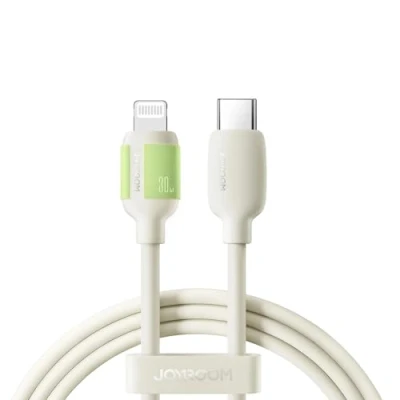 Afbeelding van Joyroom 30W Snellaadbare Datakabel USB C naar Lightning, 1,2 m Beige (1.20 m, 3.2 Gen 1), kabel