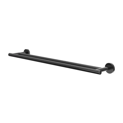 Afbeelding van IVY handdoekrek 60cm dubbel Zwart Chroom PVD