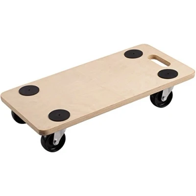Afbeelding van Metafranc Transportroller 590 x 290 mm 200 kg draagkracht multiplex PP wielen/meubelroller/transporthulp voor verhuizing/rolwagen meubeltransport/kratenroller uit hout / 822110