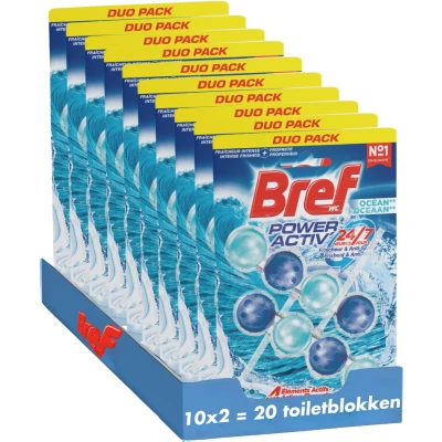 Afbeelding van 10x Bref Toiletblok Power Activ Oceaan 2 stuks