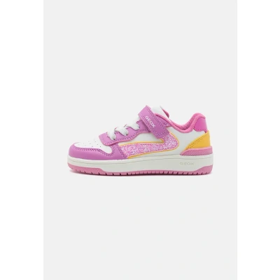 Afbeelding van Geox Washiba GIRL Sneakers laag voor kinderen, Maat: 24, Dark pink/yellow Imitatieleer/ textiel