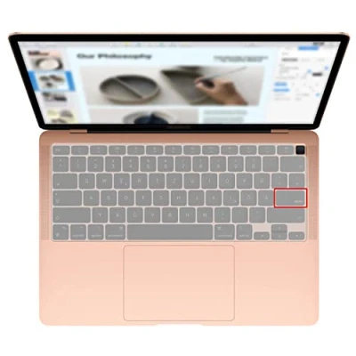 Afbeelding van MiNGFi Silikon toetsenbordbeschermer compatibel met MacBook Air 13&quot; Touch ID model M1 A2337 A2179 (2020+) US/ANSI toetsenbordindeling Transparant