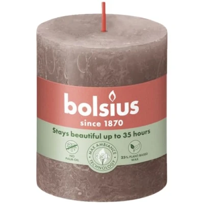 Afbeelding van Rustiek stompkaars 80/68 Rustic Taupe Bolsius
