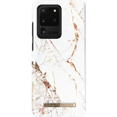 Afbeelding van Samsung Galaxy S20 Ultra hoesje iDeal of Sweden Carrara Gold (Hardcase)