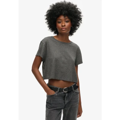 Afbeelding van Superdry Vrouwen Kort Slouchy T shirt Donkergrijs Grootte: 38
