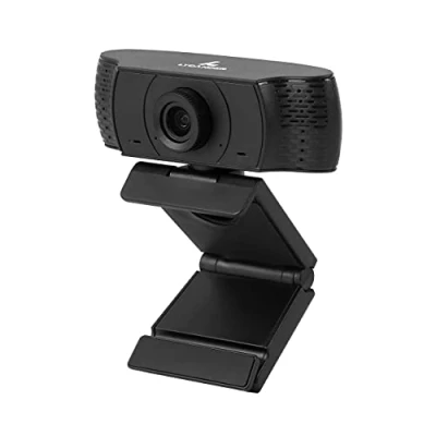 Afbeelding van LYCANDER USB FHD webcam met geïntegreerde microfoon, 1080p Full High Definition (HD), 30 fps, kabel, voor desktop, laptop, Windows, Mac, Linux, streaming, videochats zwart
