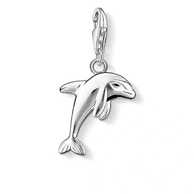Afbeelding van Thomas Sabo Bedelhanger voor dames dolfijn Charm Club 925 sterling zilver zwart 0750 007 12