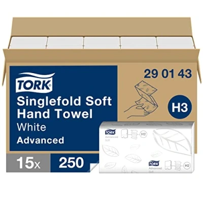 Afbeelding van Tork Zachte Z vouw Handdoek 2 laags Wit H3 Advanced