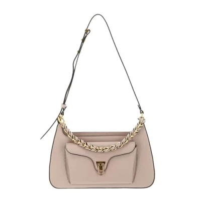 Afbeelding van COCCINELLE Leren schoudertas Beat Generatio Shoulder Bag Rosette beige