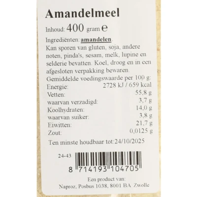 Afbeelding van Boerjan Amandelmeel 400GR