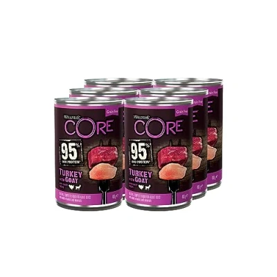 Afbeelding van 6x Wellness Core Hondenvoer Blik Kalkoen Geit Zoete Aardappel 400 gr