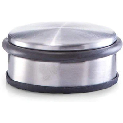 Afbeelding van RVS deurstopper rond 10 x 4,5 cm Deurstop 1,15 kg