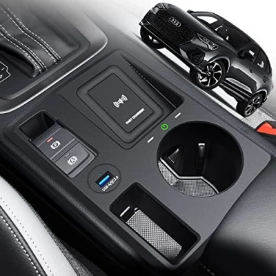 Afbeelding van Draadloze Autolader voor Audi Q3 2019 2022/Q3 Sportback 2020 2022, 15W Qi Snelladende Telefoonoplader Pad Middenconsole Accessoire, Cadeau Bezitters