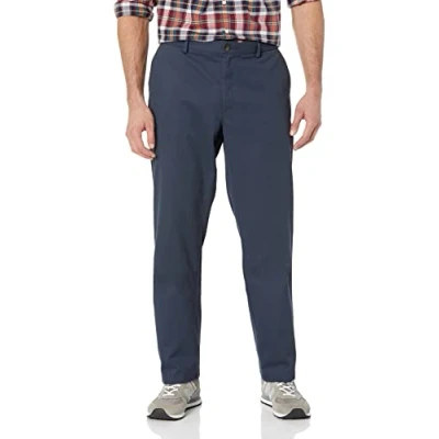 Afbeelding van Amazon Essentials Rechte pasvorm kreukbestendige platte Chino Pant, Navy, 34W/29L